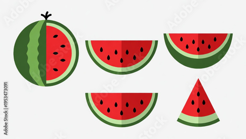 illustration of watermelon with slice