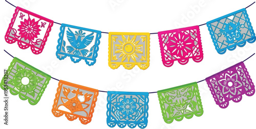 Colorful Papel Picado Banner Illustration
