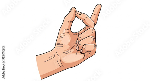 Hand gesture forming a small circle with thumb and index finger.