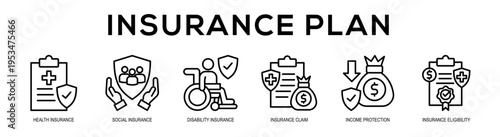 Insurance Plan web banner illustration concept
