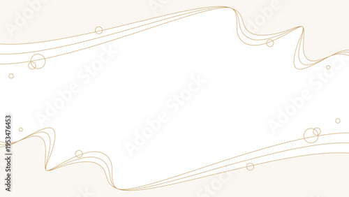 曲線のシンプルなデザインフレーム、波、背景、16:9サイズ