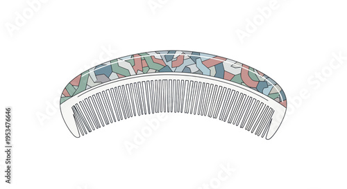 Colorful hair comb with wide teeth.