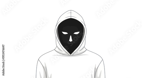 Person Wearing Black Hoodie Mask.