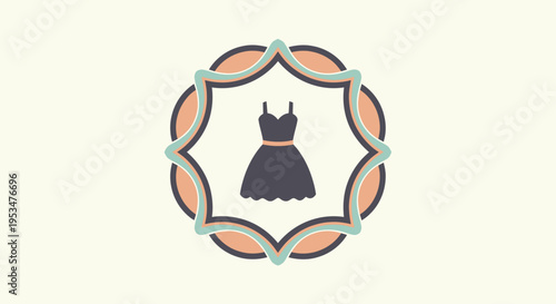Black Dress with Orange Belt.
