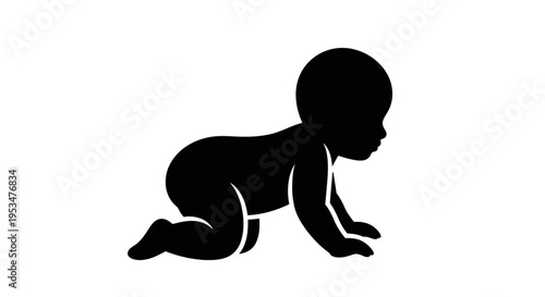 Baby crawling on all fours slowly.