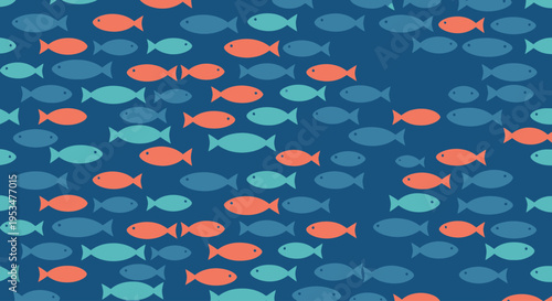 Colorful fish swimming in ocean.