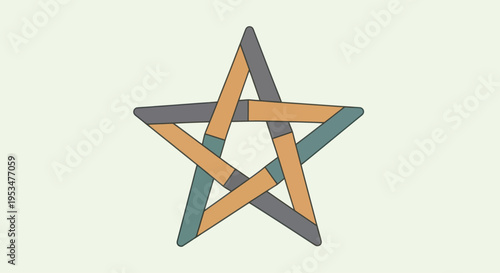 Pentagram star symbol geometric shape.