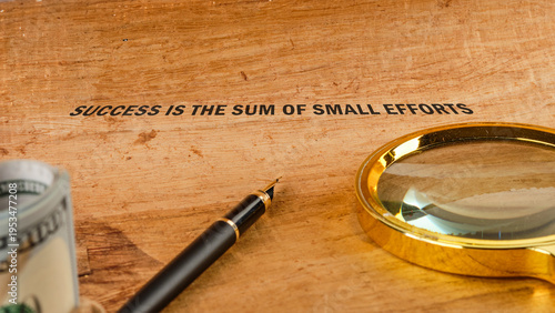 Obraz na plátně An inspiring message about consistent small efforts shaping success, presented o