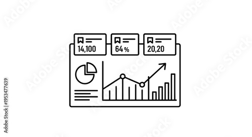 Business analytics dashboard with charts, graphs, and key performance indicators
