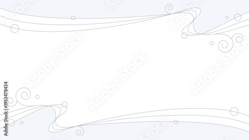 曲線のシンプルなデザインフレーム、波、背景、16:9サイズ