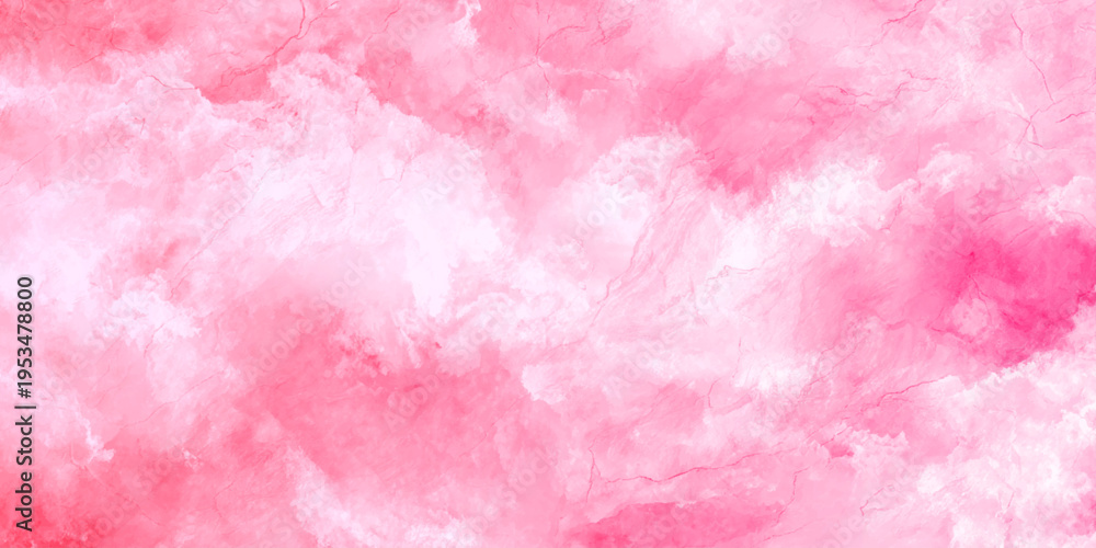 Fototapeta premium Abstract beautiful decorative and lovely soft pink watercolor texture background design summer winter pattern clouds backdrop pink color bright watercolor. 