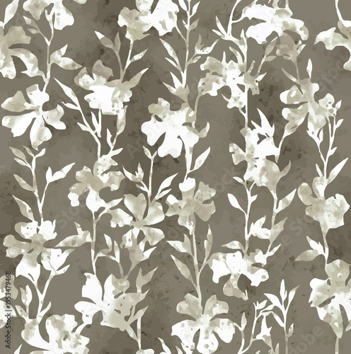 seamless pattern with white flowers