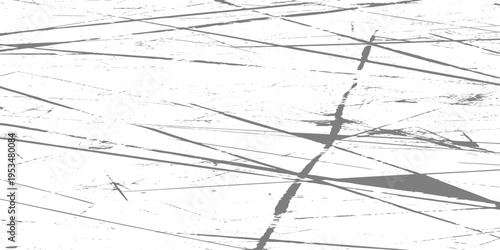 Abstract white grunge background with random fine scratch marks and scattered black lines, subtle distressed texture, minimal industrial style, clean yet worn high-resolution scratch wall backdrop.