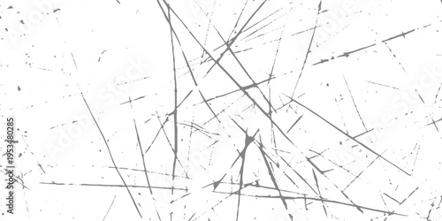 Abstract white grunge background with random fine scratch marks and scattered black lines, subtle distressed texture, minimal industrial style, clean yet worn high-resolution scratch wall backdrop.