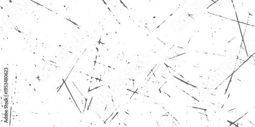Abstract white grunge background with random fine scratch marks and scattered black lines, subtle distressed texture, minimal industrial style, clean yet worn high-resolution scratch wall backdrop.