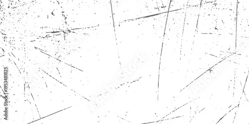Abstract white grunge background with random fine scratch marks and scattered black lines, subtle distressed texture, minimal industrial style, clean yet worn high-resolution scratch wall backdrop.