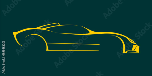 High Speed Supercar Silhouette in Striking Yellow Color for Automotive Performance Marketing.