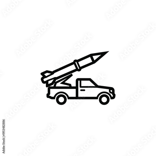 A missile is loaded onto a truck for transport on a road
