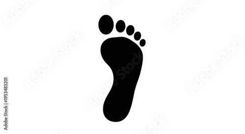 Black Footprint Left Foot Silhouette Icon.