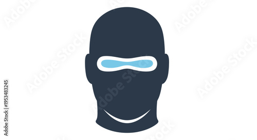 Bald man wearing goggles on face.