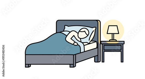 Woman Sleeping on Bed with Pillow.