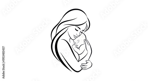 Woman Holding Baby Close Lovingly.