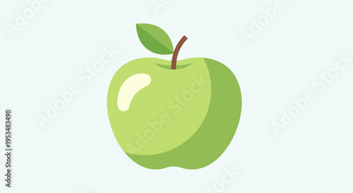 Green Apple Fruit Single Object.