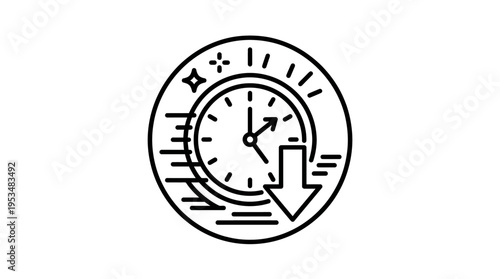 Time Management Clock Icon With Arrow