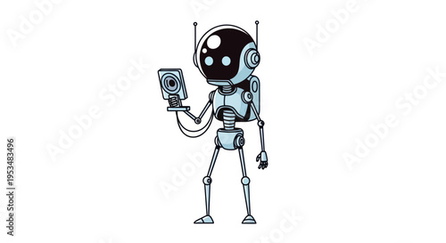 Robot Holding a Mobile Device.