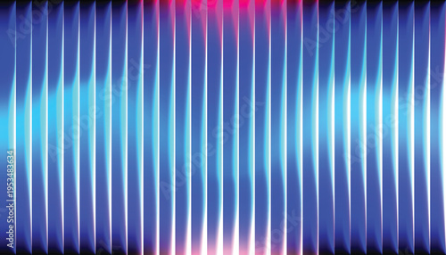 Vibrant neon light spectrum with blue, pink, and purple hues isolated on white background