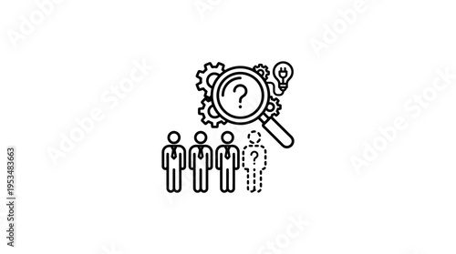Recruitment and Talent Search Icon Concept