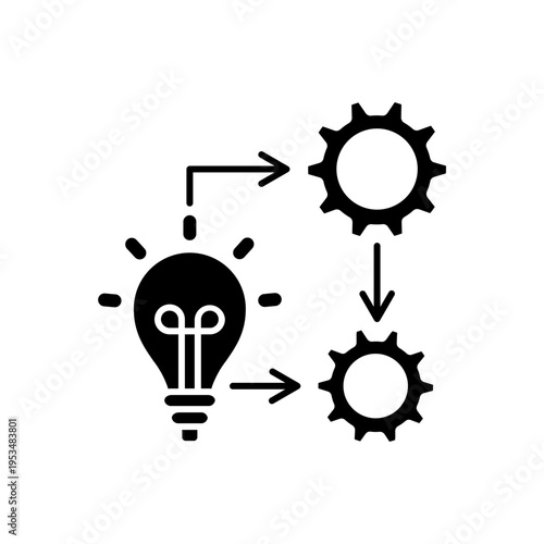 Research and Development implementation Glyph Icon for Research and Development