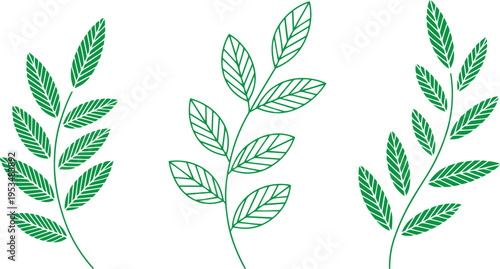 Green recycling symbols and eco friendly product set