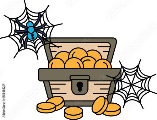 Treasure chest brims with shiny coins