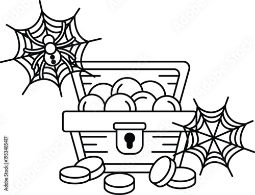 Treasure chest brims with shiny coins