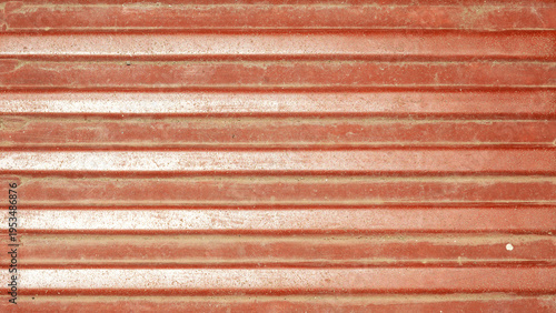 Weathered Red Metal Corrugated Surface Texture Background