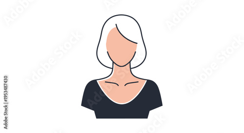 Woman with short white hair portrait.