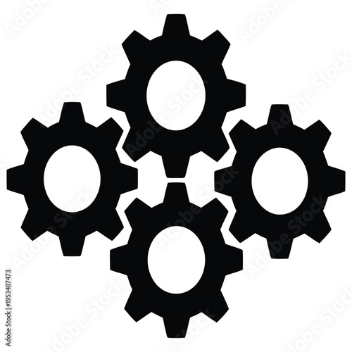 Vector gear wheels icon illustration
