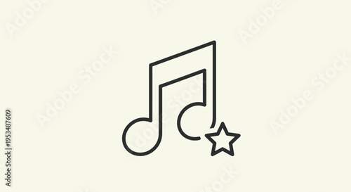 Music note with star symbol.