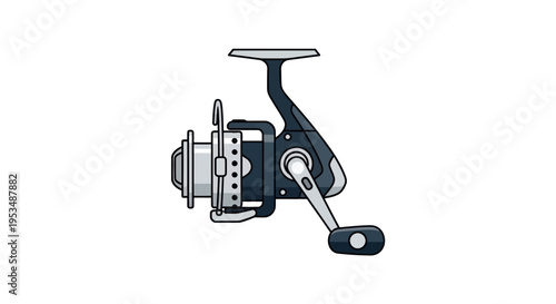 Fishing Reel with Handle and Spool.