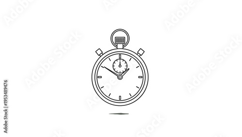 Simple stopwatch icon, representing time measurement, speed, efficiency, deadline tracking, and precision.