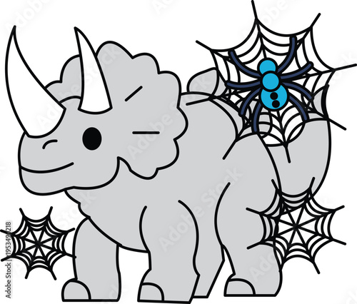 Cute rhino with playful expression, winking eye