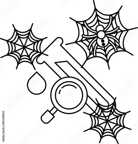 Spider webs cling to a dripping faucet