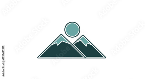 Mountain Landscape Icon Graphic Design.
