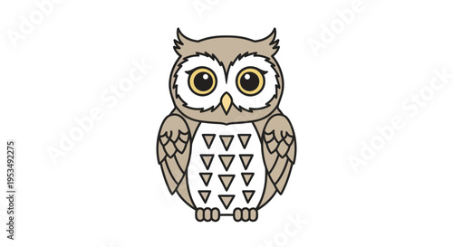 Brown Cartoon Owl Bird Animal.
