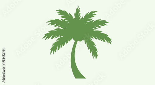Green Palm Tree Silhouette Illustration.