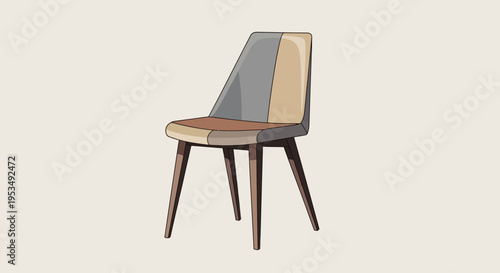 Modern chair with wooden legs.