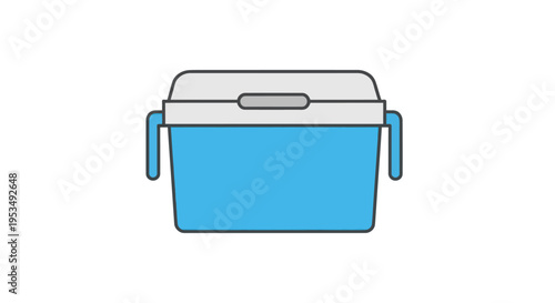 Blue Portable Cooler Box Container.