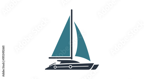 Sailboat Sailing on the Water Surface.