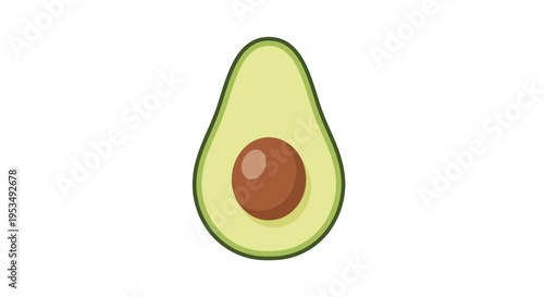 Fresh avocado fruit with seed inside.